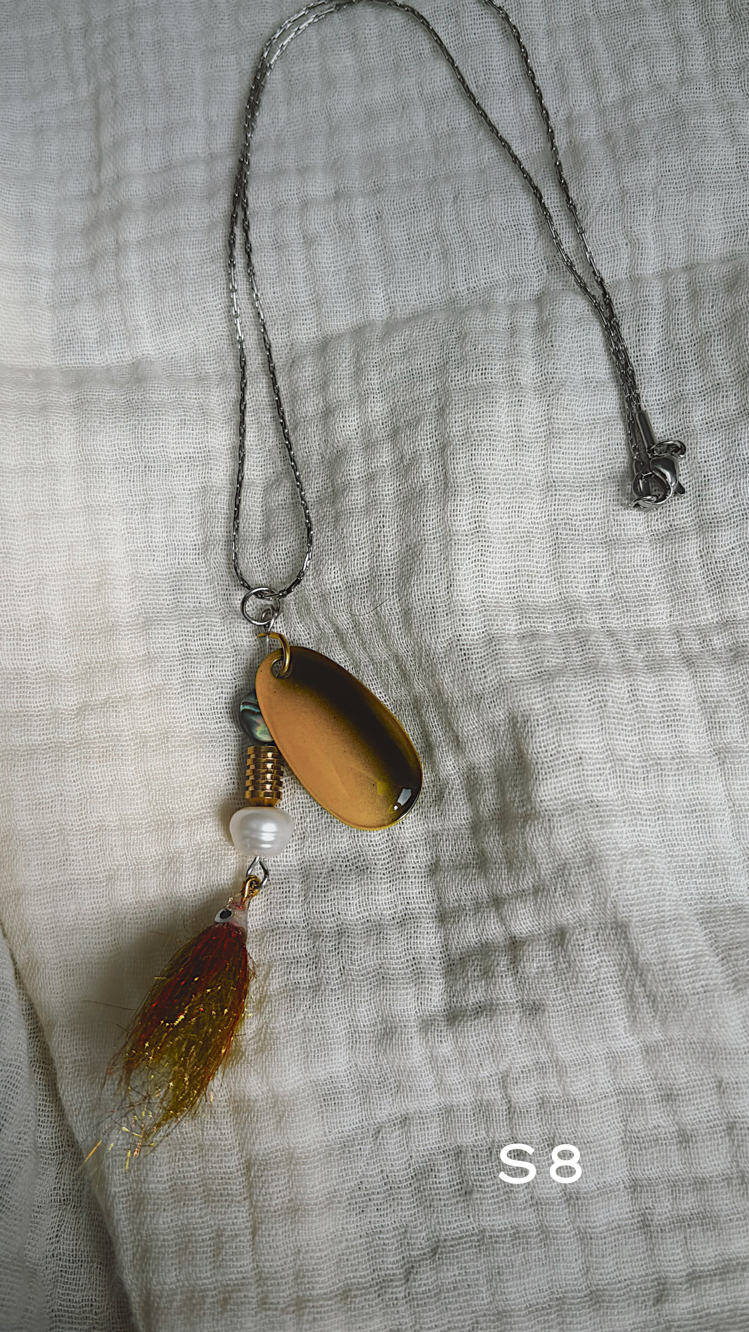 Stainless Steel Fishing Lure Necklace