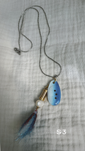 Stainless Steel Fishing Lure Necklace - Silver + Blue