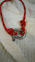 Anchor Shackle Bracelet - Paracord - Red