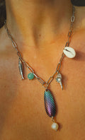 Multi-Charm Lure Necklace - Oil Slick
