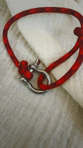 Anchor Shackle Bracelet - Paracord - Red Blend
