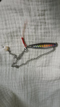 Fishing Lure Anklet - Stainless Steel - Shimmer Silver Black