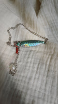 Fishing Lure Anklet - Stainless Steel - Green