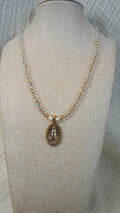 Stella Maris Necklace, Iridescent Round Crystal and Pearl