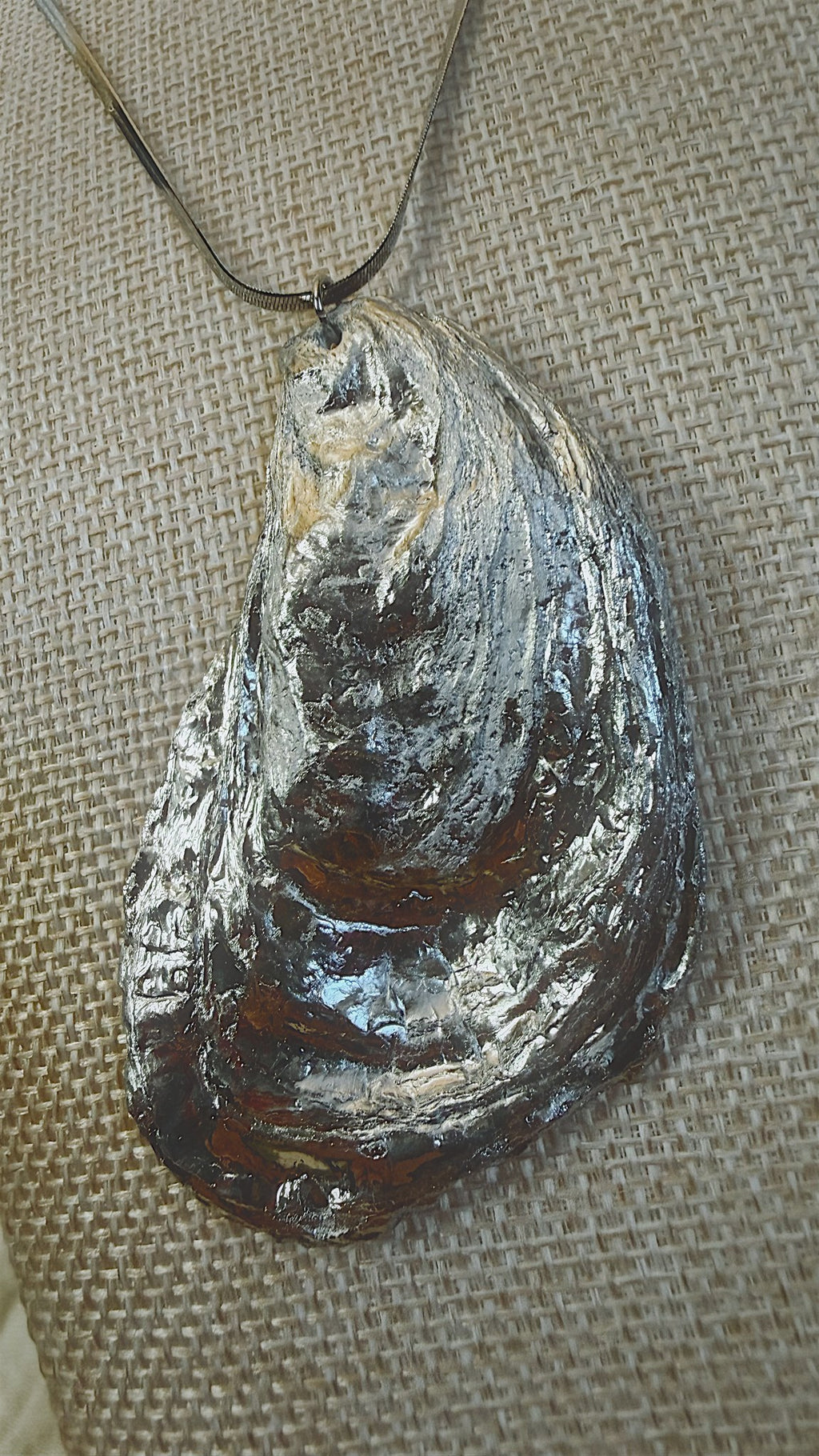 Chrome Oyster Shell Necklace