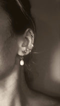 Pearl Teardrop Hoop Earrings